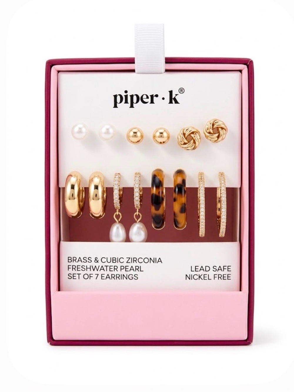 NWT ⚜️🤍⚜️ Piper K Gold Toned Brass Earring Set with CZ, FP